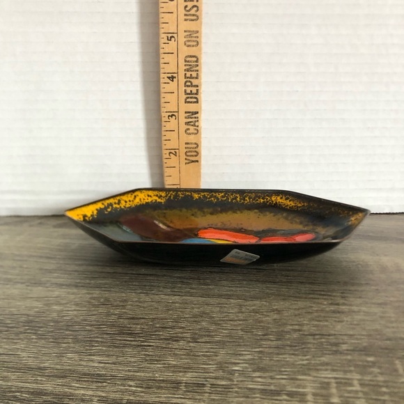 Vtg Italian Abstract Multicolor Enamel Art Dish - Picture 11 of 12